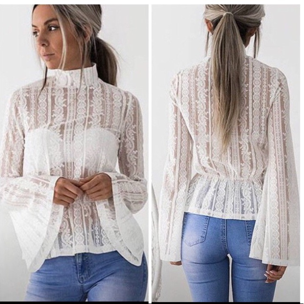 Ivory Lace Long Sleeve Top